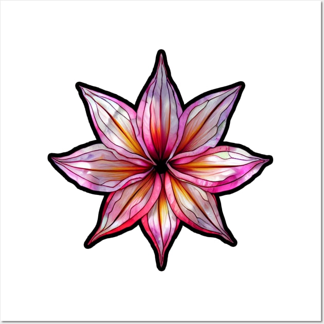 Stained Glass Style Pink Lily Wall Art by Journey2JoyCreations